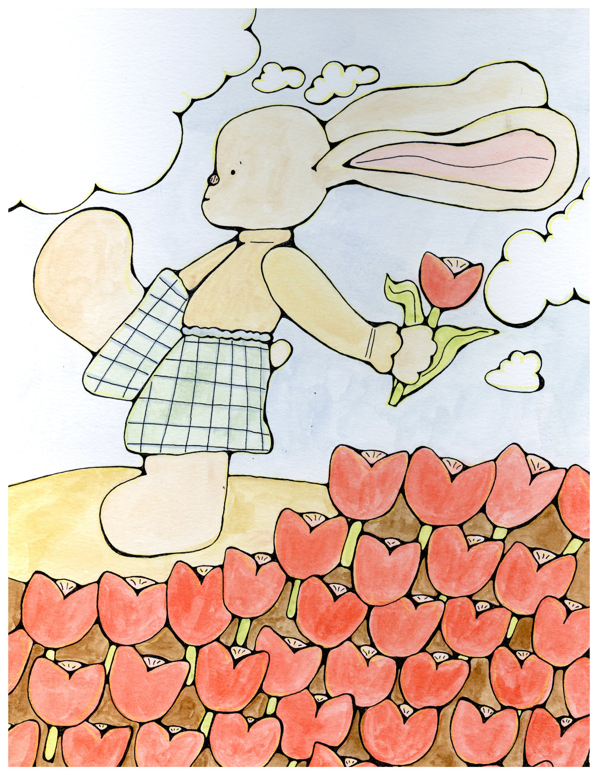 Tulip Bunny Print